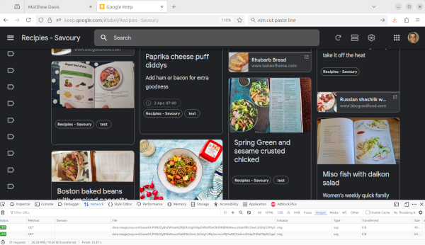 Screenshot of Google Keep